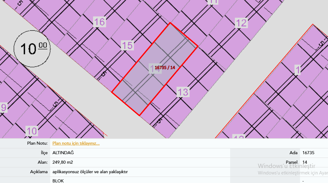 Altındağ Güneşevler Mahallesin'de Ticari İmarlı 250 m² Hisseli Satılık Arsa
